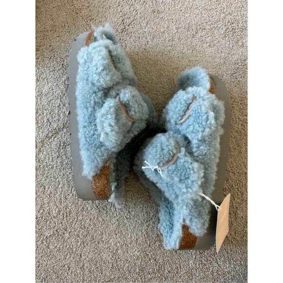 NWT Papillio Arizona Teddy Shearling Birkenstock Sandals, 38 $165 - Picture 4 of 8